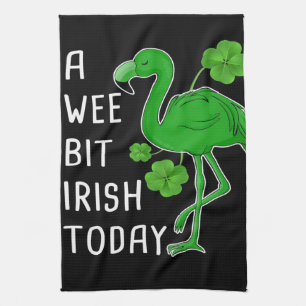 A Wee Bit Irish Today Lucky Flamingo Flamingo Tea Towel
