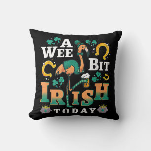A Wee Bit Irish Today St. Patrick’S Day Flamingo Cushion
