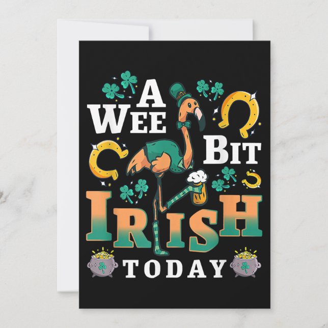 A Wee Bit Irish Today | St. Patrick’S Day Flamingo Save The Date (Front)