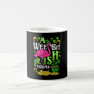 A Wee Bit Irish Today St. Patricks Day Flamingo Coffee Mug