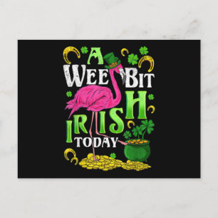 A Wee Bit Irish Today St. Patricks Day Flamingo Invitation Postcard