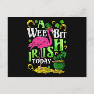 A Wee Bit Irish Today St. Patricks Day Flamingo Postcard
