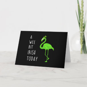 A Wee Bit Irish Today St. Patty’s Day Flamingo Holiday Card
