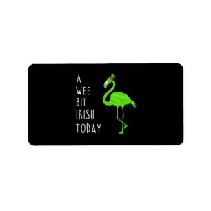 A Wee Bit Irish Today St. Patty’s Day Flamingo Label