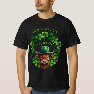 A Wee Bit Over the Hill Green Bull and Clovers T-Shirt
