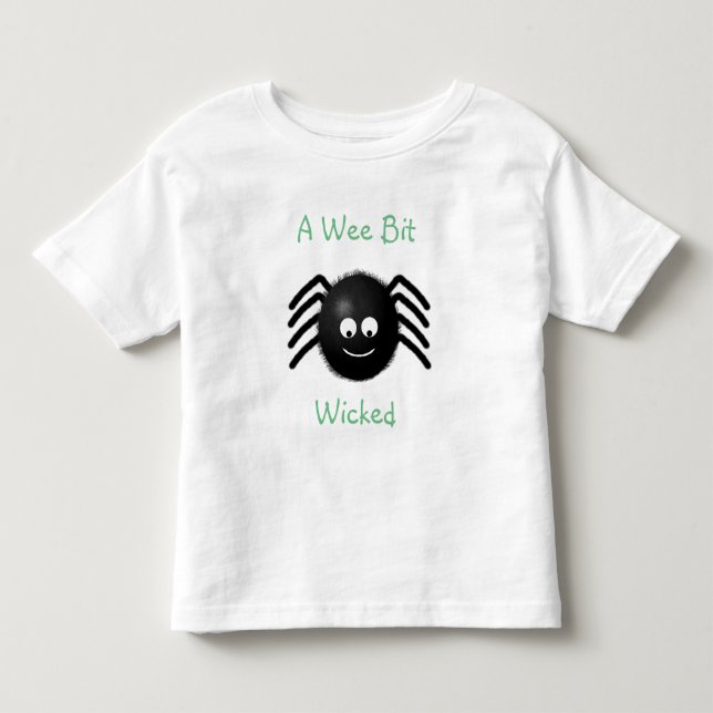 A Wee Bit Wicked Spider Halloween Shirt (Front)