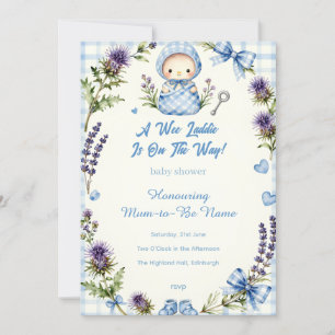 A Wee Laddie Is On The Way Scottish Baby Boy Showe Invitation