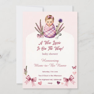 A Wee Lassie Is On The Way Scottish Baby Girl Show Invitation