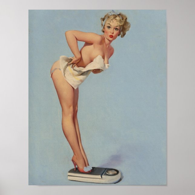 A Weighty Problem, calendar illustration Pinup Poster (Front)