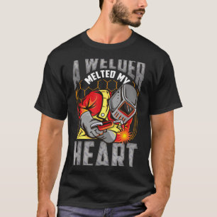 A Welder Melted My Heart Valentine Wife Girlfriend T-Shirt