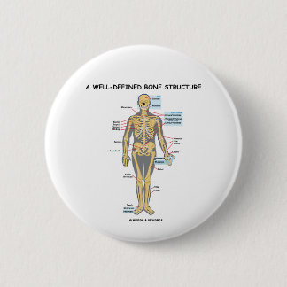 A Well-Defined Bone Structure (Human Skeleton) 6 Cm Round Badge