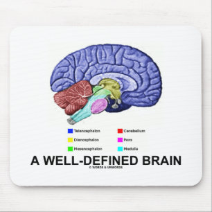 A Well-Defined Brain (Anatomical Brain Humour) Mouse Mat