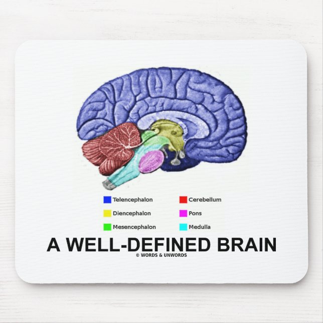 A Well-Defined Brain (Anatomical Brain Humour) Mouse Mat (Front)