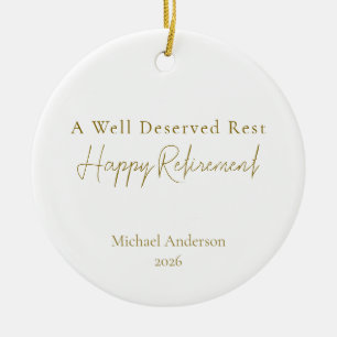 A Well Deserved Rest elegant Personalised Ceramic Tree Decoration