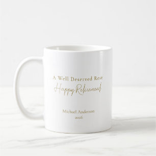 A Well Deserved Rest Personalised Retirement Gift Coffee Mug