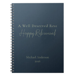 A Well Deserved Rest Personalised Retirement Gift Notebook