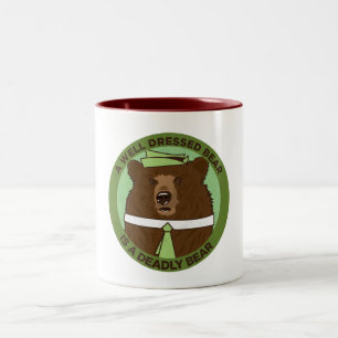 A Well Dressed Bear Is A Deadly Bear Two-Tone Coffee Mug