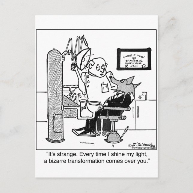 A Werewolf at the Dentist Postcard (Front)