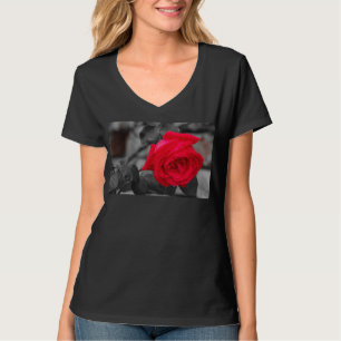A wet rose after the rain on T-Shirt