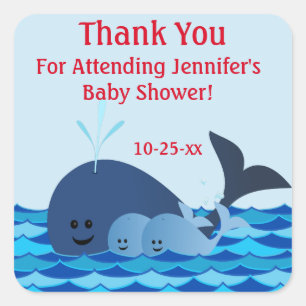 A Whale Of A Twins Baby Shower Sticker