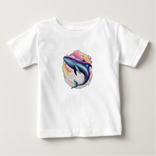 A whale swimming through space baby T-Shirt