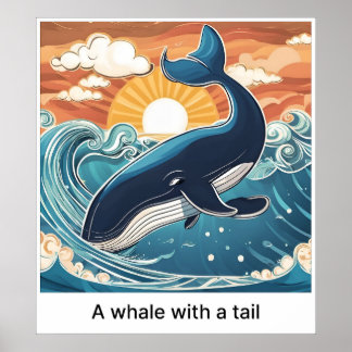 A Whale With A Tail - Print