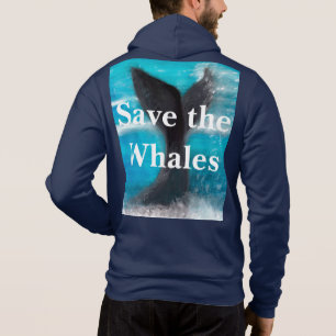A Whale's Tail - Save the Whales Navy Blue Hoodie