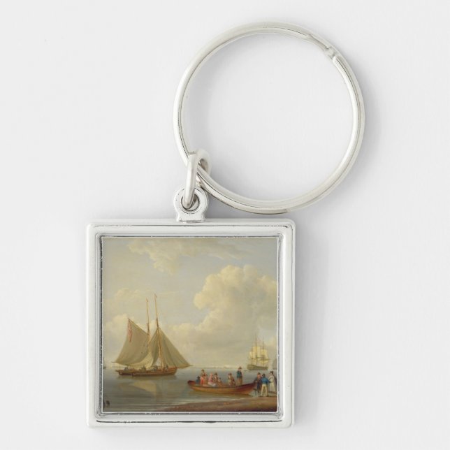 A Wherry Taking Passengers out to Two Anchored Pac Key Ring (Front)