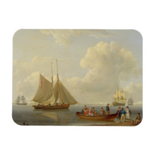 A Wherry Taking Passengers out to Two Anchored Pac Magnet