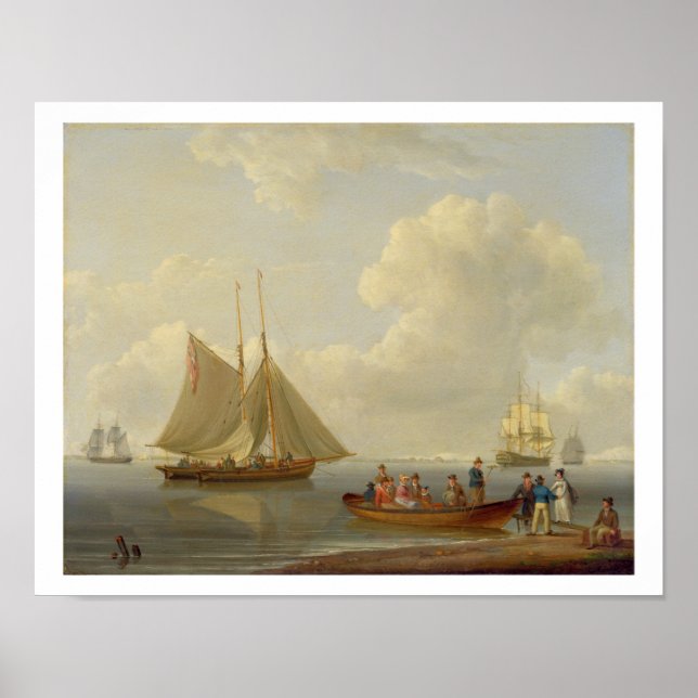 A Wherry Taking Passengers out to Two Anchored Pac Poster (Front)