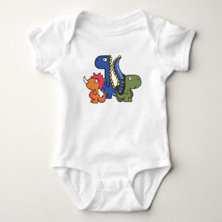 A whimsical dinosaur friend, cute and adorable. baby bodysuit