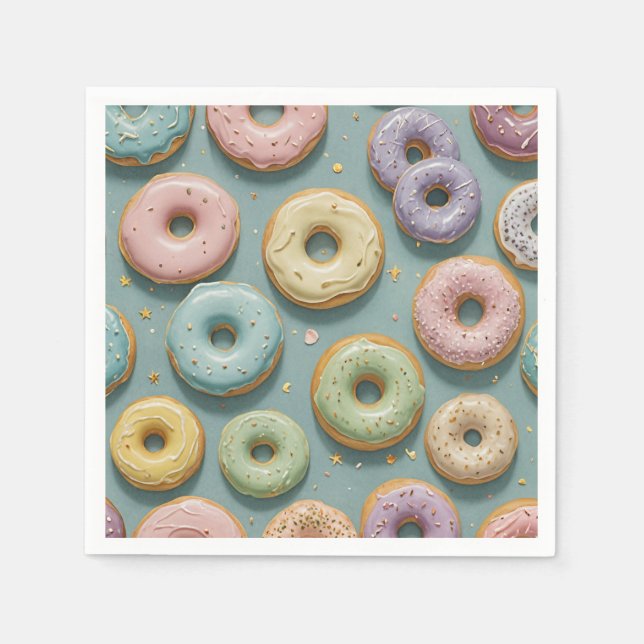 A Whimsical Pastel Donut Dream Napkin (Front)
