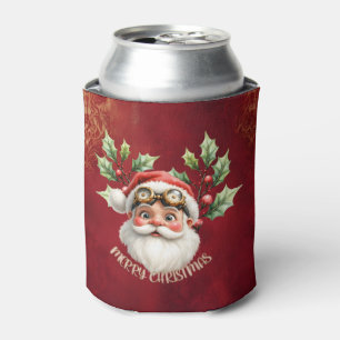 A whimsical steampunk Santa Claus Can Cooler