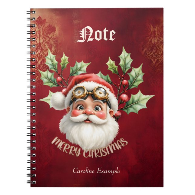 A whimsical steampunk Santa Claus  Notebook (Front)