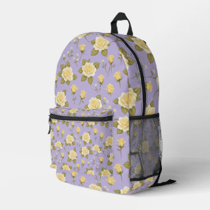 A Whimsical Tiny Yellow And White Roses Printed Backpack