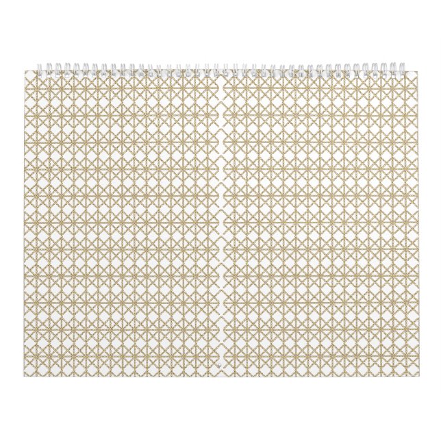 a white and gold geometric pattern calendar (Cover)