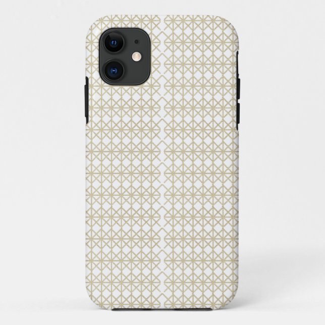 a white and gold geometric pattern Case-Mate iPhone case (Back)