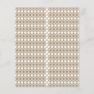 a white and gold geometric pattern flyer