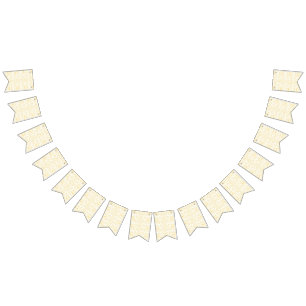a white and gold wallpaper with a pattern on it bunting