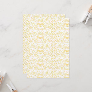 a white and gold wallpaper with a pattern on it invitation