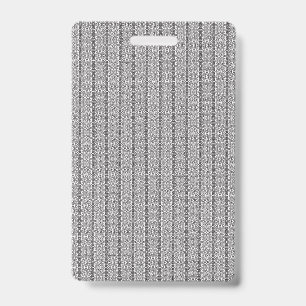 A white and grey geometric pattern fills the image ID badge