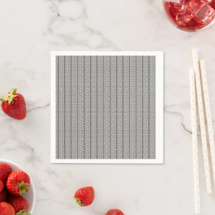 A white and grey geometric pattern fills the image napkin