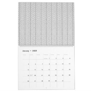 a white and grey wallpaper with a pattern on it calendar