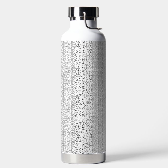 a white and grey wallpaper with a pattern on it water bottle (Left)