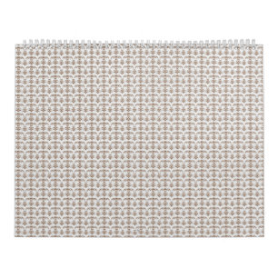 a white background with a brown pattern on it calendar