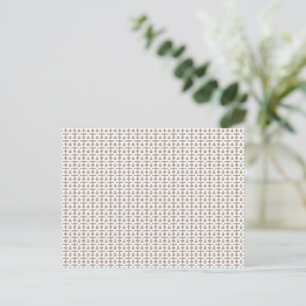 a white background with a brown pattern on it postcard