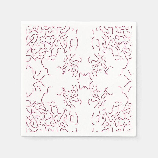 a white background with a lot of red lines napkin (Front)