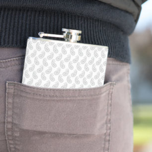 a white background with a pattern in the middle hip flask