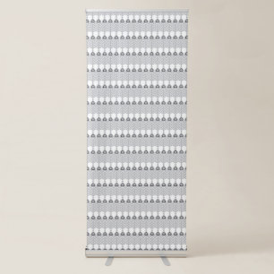 a white background with a pattern of circles retractable banner