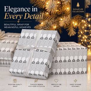 a white background with a pattern of circles wrapping paper
